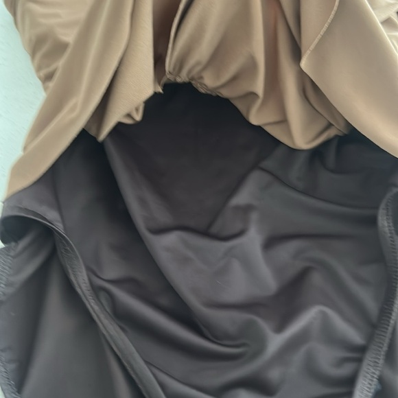 Magic Suit One Piece Tummy Control Swimsuit Tan Brown Ruching Overlay Size M - Picture 7 of 14